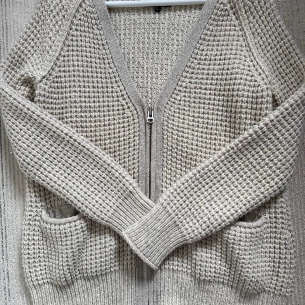 Free People Cream Textured Cardigan
